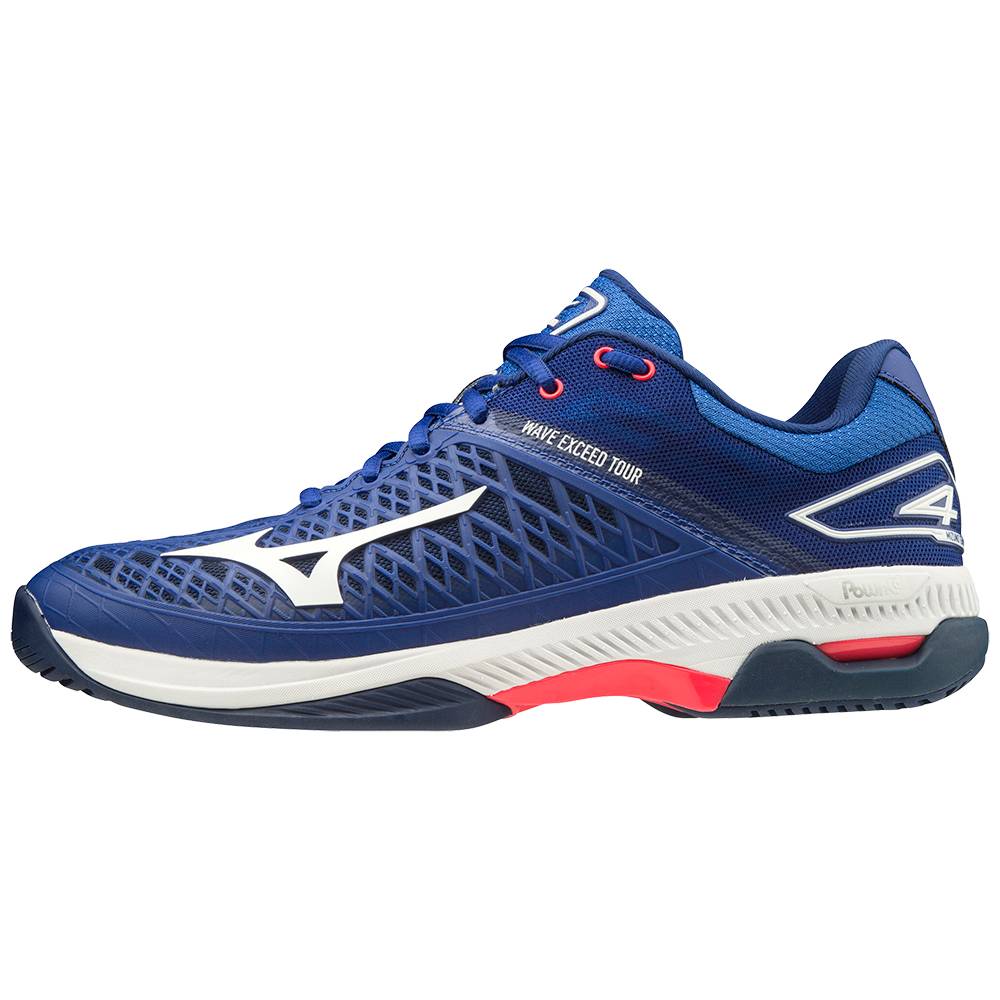 Zapatillas Tenis Mizuno Wave Exceed Tour 4 AC Hombre Azules/Blancas España WQIK-49062